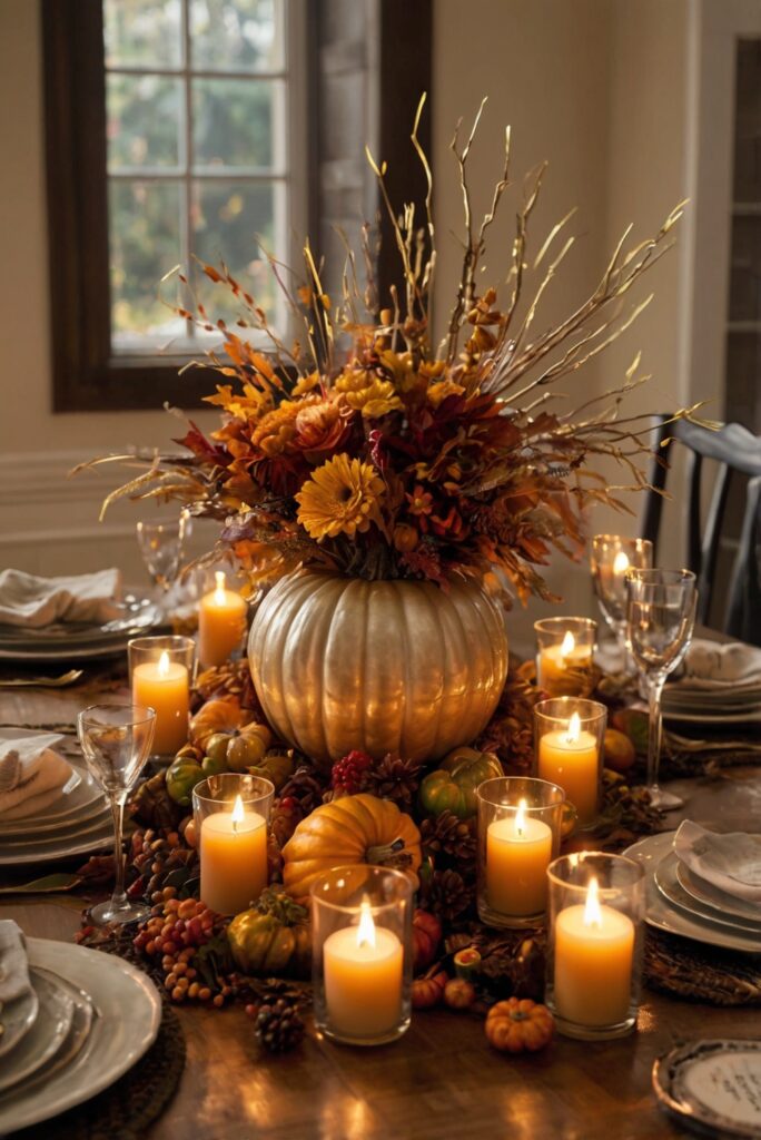 Thanksgiving room decor, cozy Thanksgiving decorations, Thanksgiving home decor, festive Thanksgiving room, elegant Thanksgiving decorations