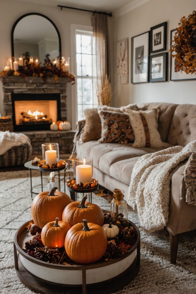 Fall Living Room Decor, Cozy Living Room Ideas, Autumn Home Decor, Warm Living Room Design, Rustic Living Room Decor