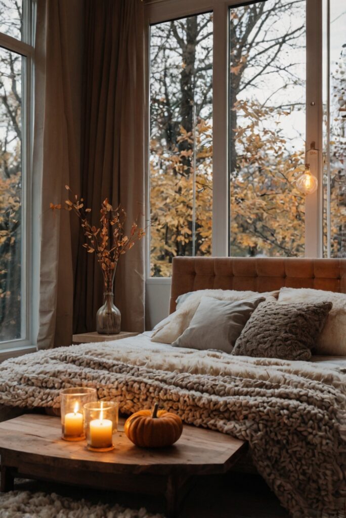 Fall room decor, Home interior design, Cozy living room, Stylish home decor, Interior decorating