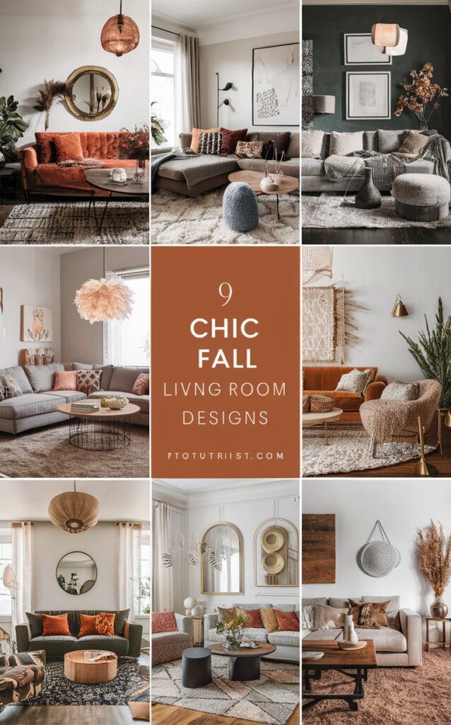 Trendy living room decor, Fall home decor, Boho chic interior design, Cozy fall living room, Stylish boho home