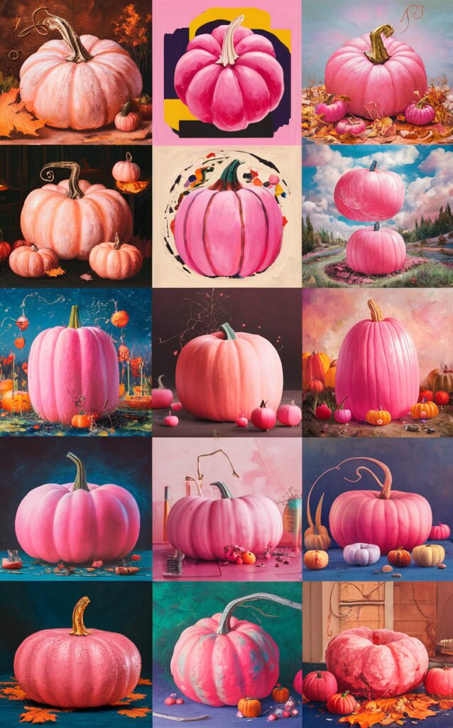 pink pumpkin painting, trendy fall decor, unique pumpkin designs, DIY pumpkin art, elegant pumpkin crafts