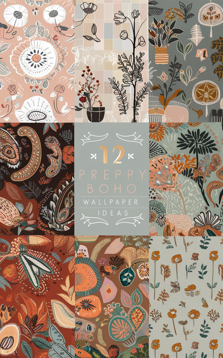 bohemian wallpaper, whimsical wallpaper, eclectic wallpaper, indie wallpaper, vintage wallpaper