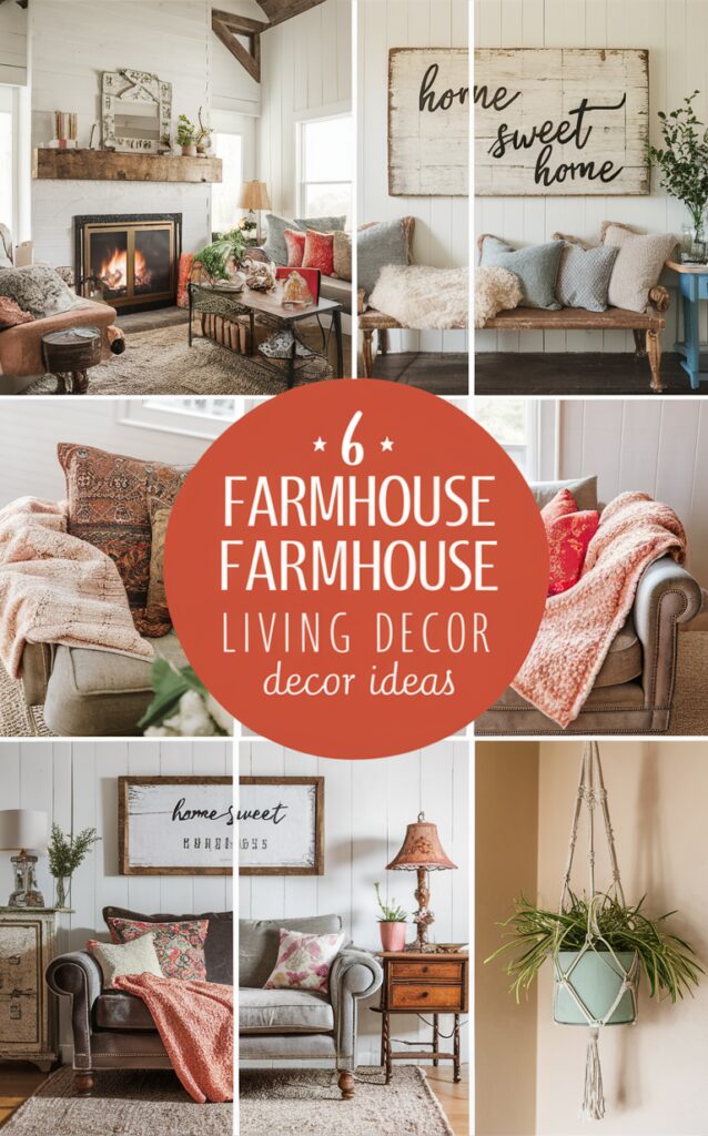 Farmhouse living room design, Cozy country living room, Rustic chic decor, Modern farmhouse style, Vintage farmhouse decor