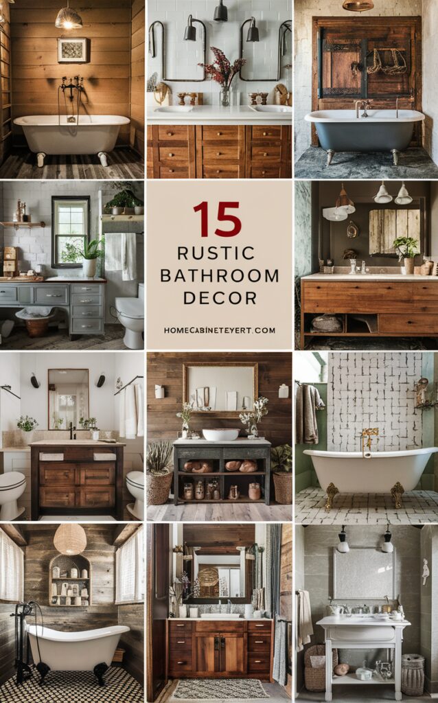 Bathroom renovation ideas, Rustic bathroom decor, Bathroom design inspiration, Farmhouse bathroom decor, Modern rustic bathroom