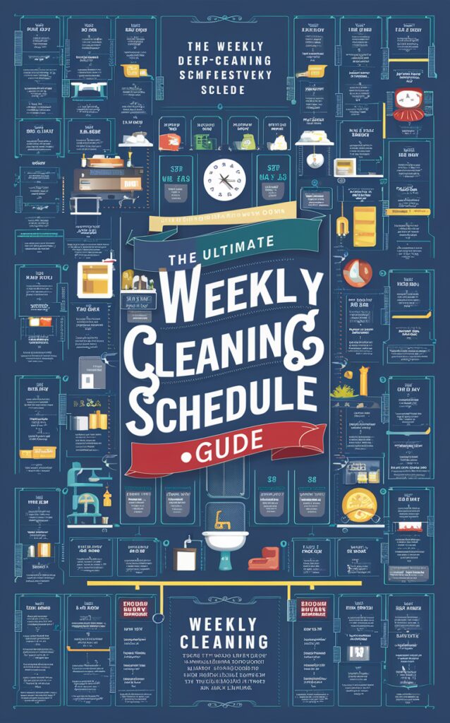 cleaning schedule, house cleaning, weekly routine, home organization, cleaning checklist