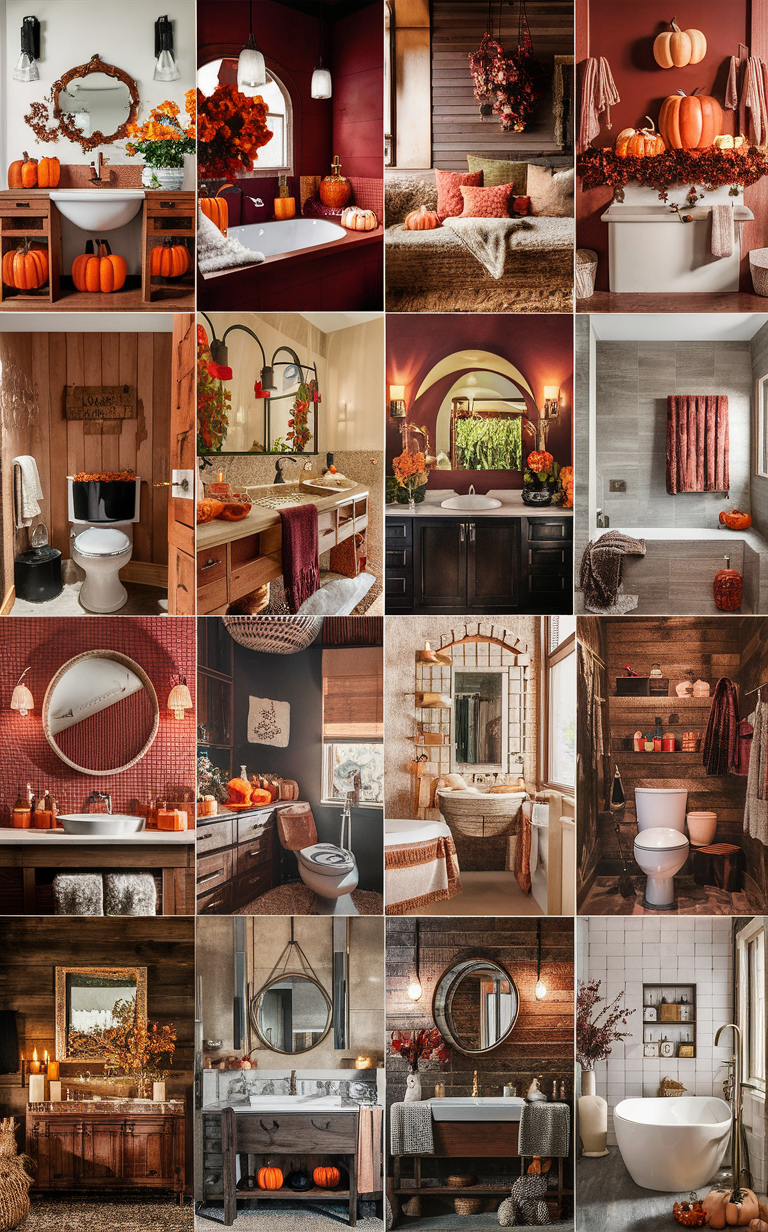 Fall bathroom decor, Bathroom renovation ideas, Autumn home decorations, Cozy bathroom design, Luxury bathroom remodel