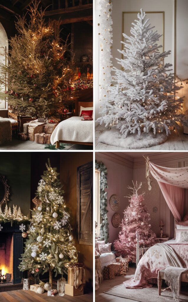 Christmas bedroom decor ideas, festive bedroom decorations, Christmas-themed bedroom, holiday bedroom inspiration, cozy Christmas bedroom