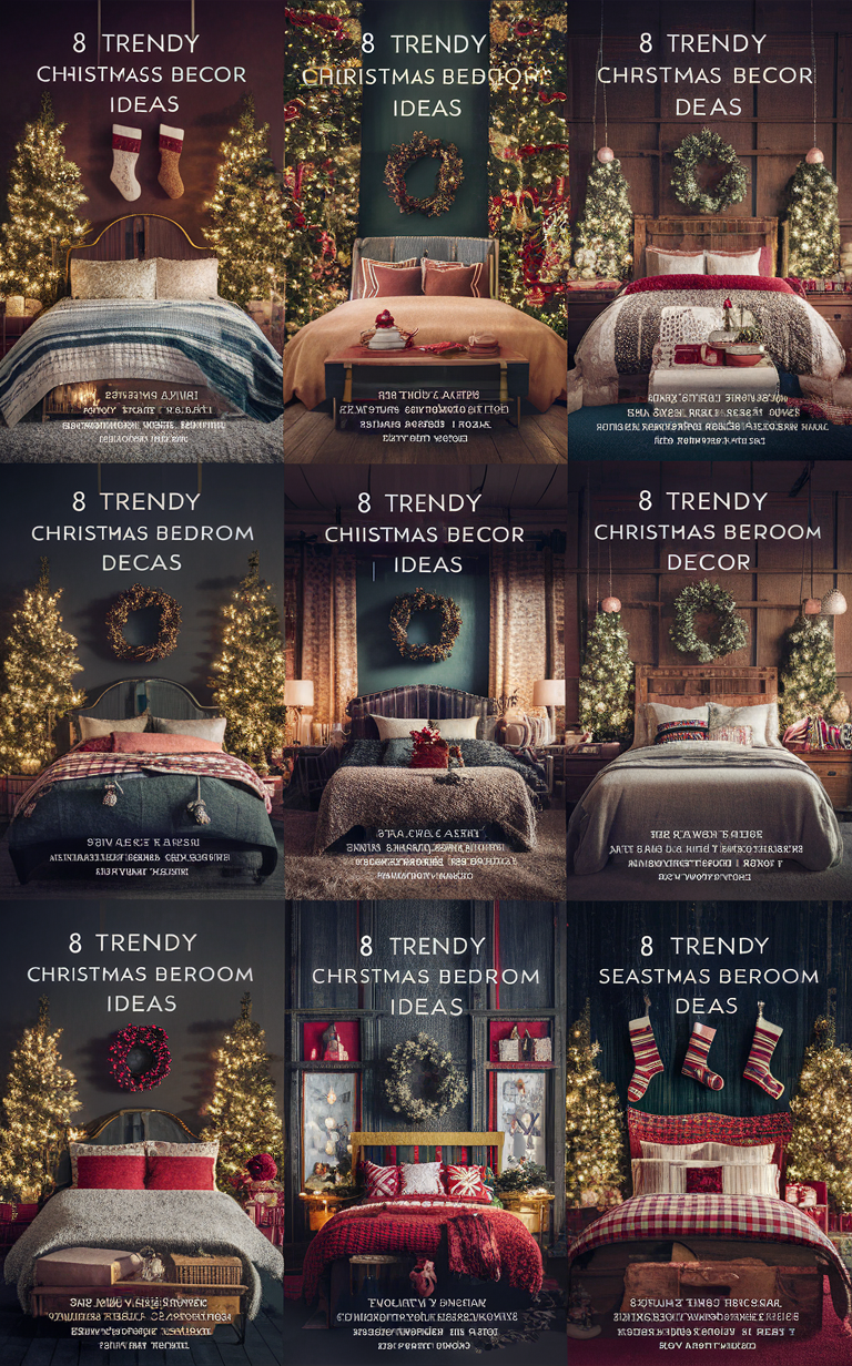 Christmas bedroom decor, Holiday bedroom ideas, Festive bedroom design, Winter decorating tips, Seasonal bedroom inspiration