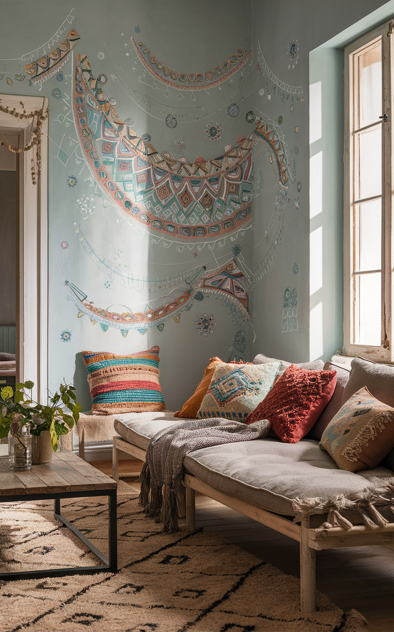 Bohemian bedroom decor, Light blue bedroom, Boho bedroom ideas, Boho chic bedroom, Blue bedroom inspiration