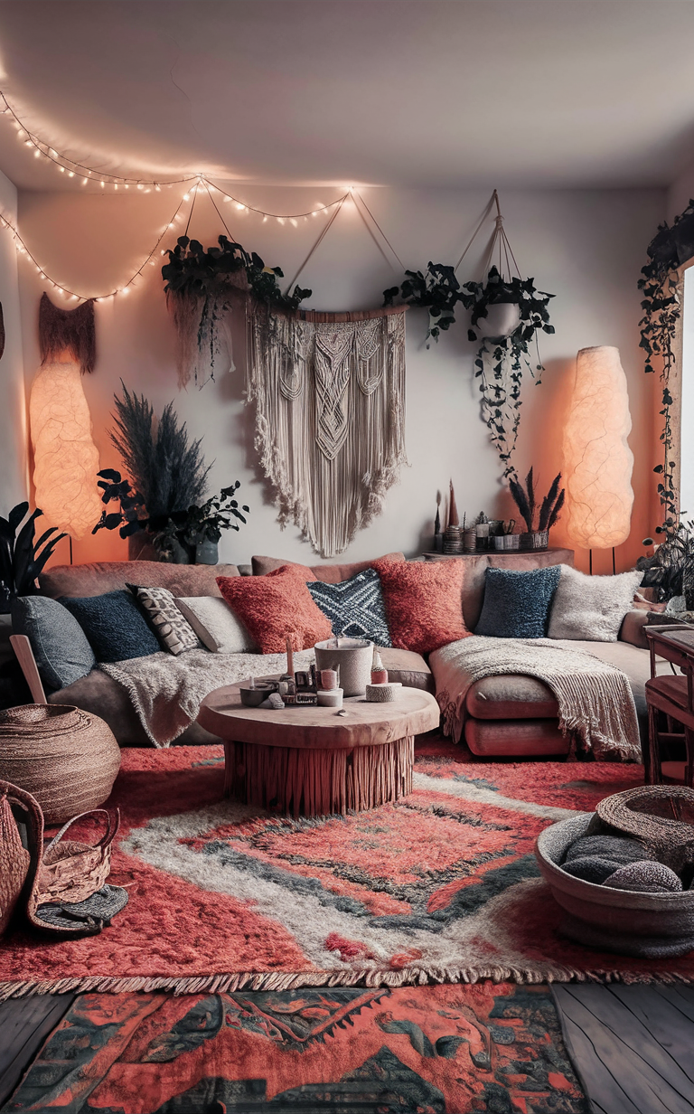 bohemian home decor, boho chic interior design, boho living room ideas, modern boho bedroom, stylish boho furniture