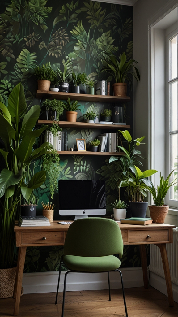 home office decor, green office accessories, modern desk accessories, stylish workspace ideas, luxury office furniture