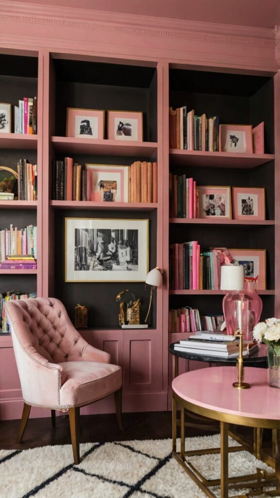 Stunning Pink Remodel, Girly Workspace Ideas, Feminine Office Design, Blush Style