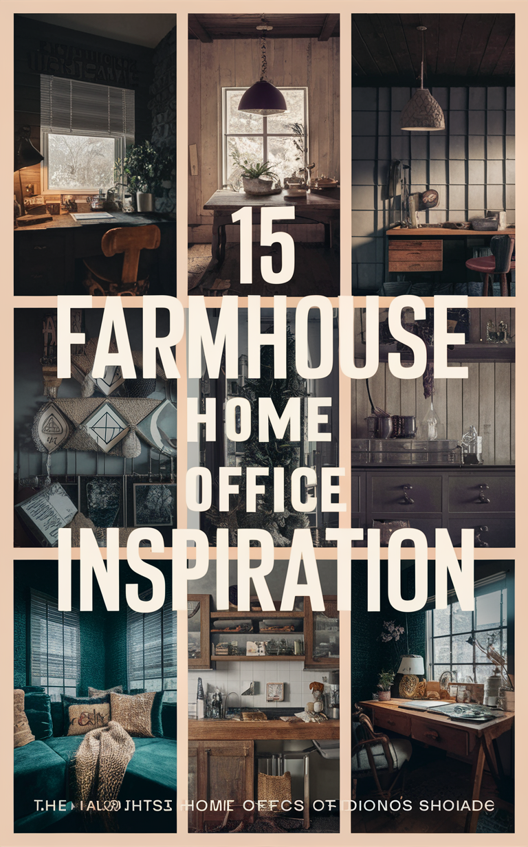 Farmhouse decor ideas, Country chic home office, Rustic office design, Farmhouse style workspace, Vintage home office furniture