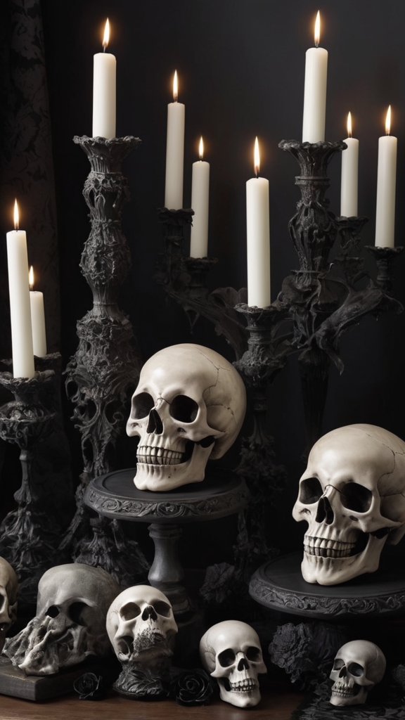 Skulls and Macabre DecorFor a bold Gothic statement