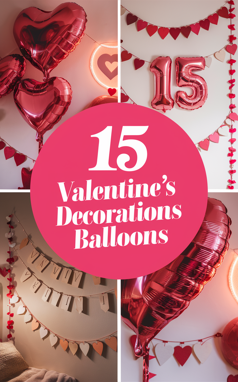 Valentines day balloons decorations, Valentines day party balloons, Romantic balloons decorations, Heart shaped balloons decorations, Love themed party balloons