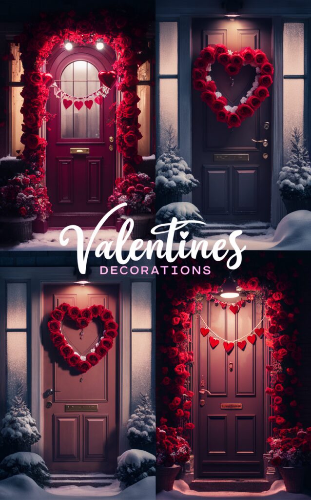 Valentines wreath, Valentine's Day garland, Valentine's Day wreath, heart-shaped wreath, romantic door decoration