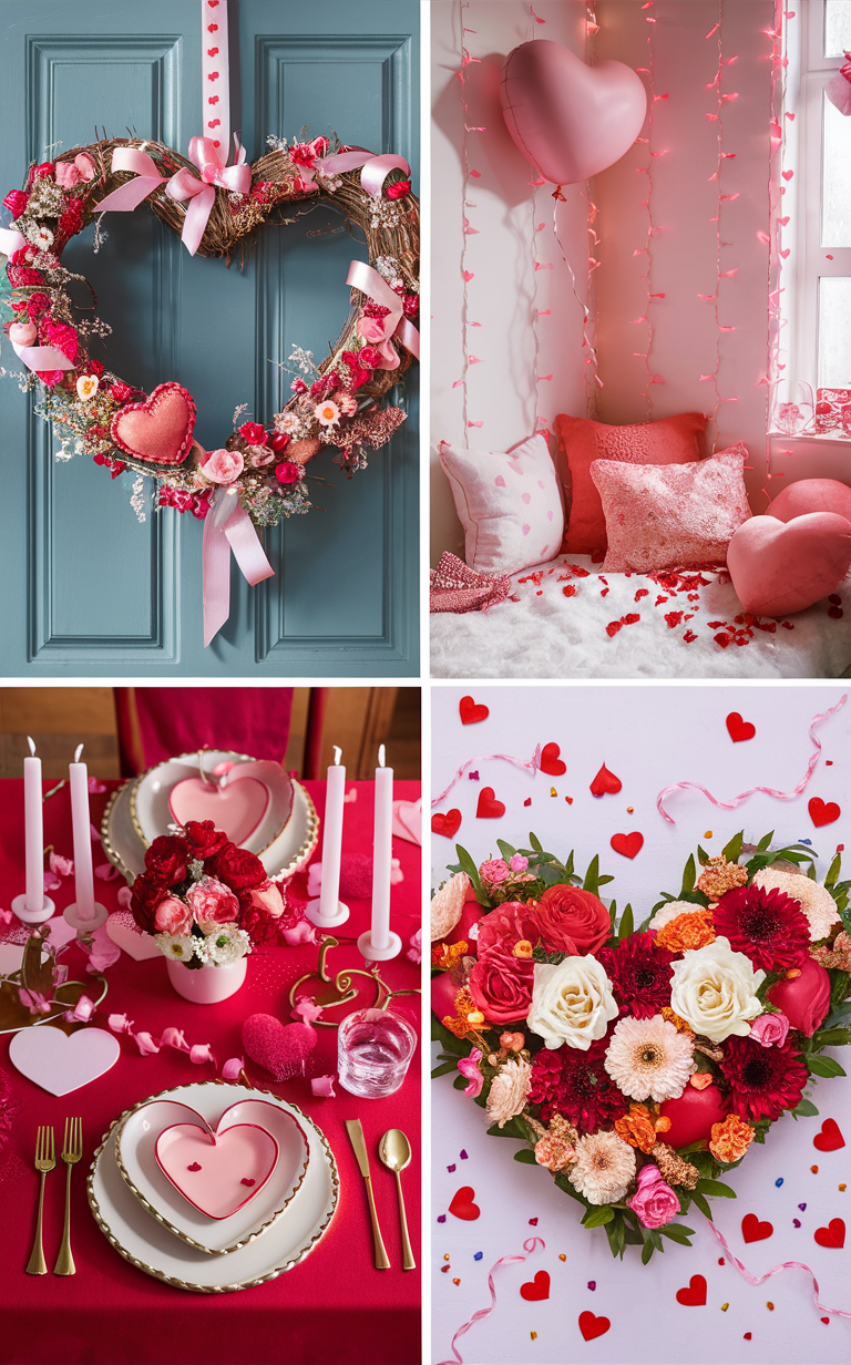 Valentines home decor, Romantic home decorations, Valentine's Day decorating ideas, Love-themed home decor, Cozy Valentine's home accents