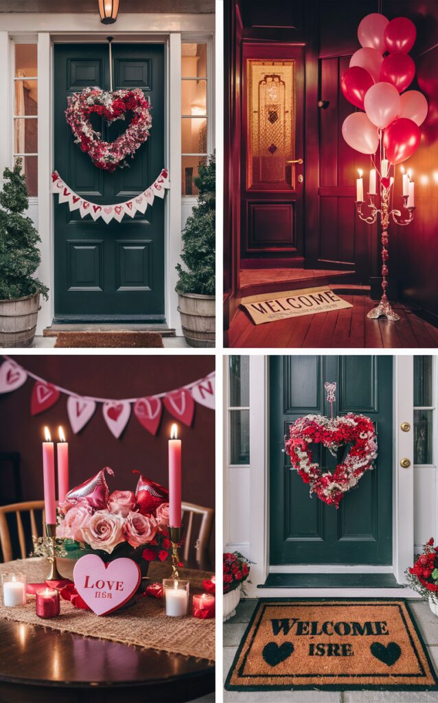 Valentines wreath ideas, Outdoor Valentines decor, Valentines porch decor, Valentines door decorations, Valentines welcome sign