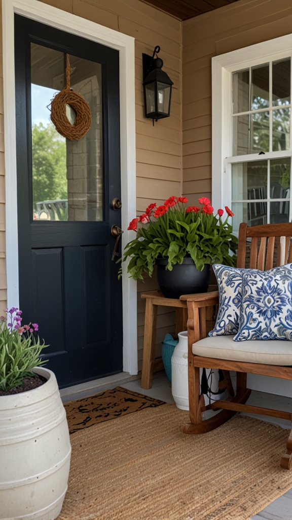 spring front porch decor,
cozy front porch ideas,
spring front porch decor entrance,