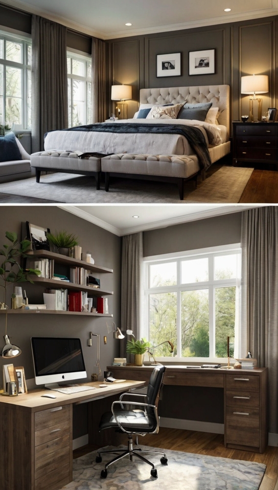 Home office, moody decor, cozy interiors, sophisticated style,modern Home office 