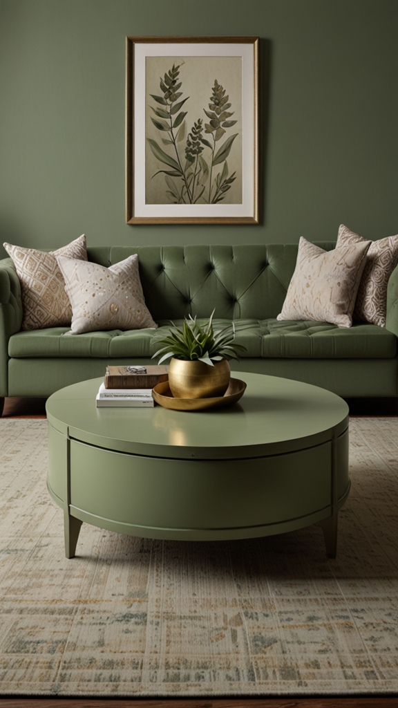 sage green sofa, sage green walls, sage green accents, sage green decor, sage green furniture