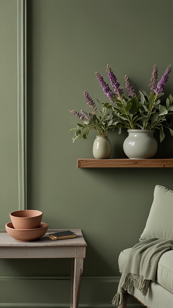 sage green sofa, sage green walls, sage green accents, sage green decor, sage green furniture