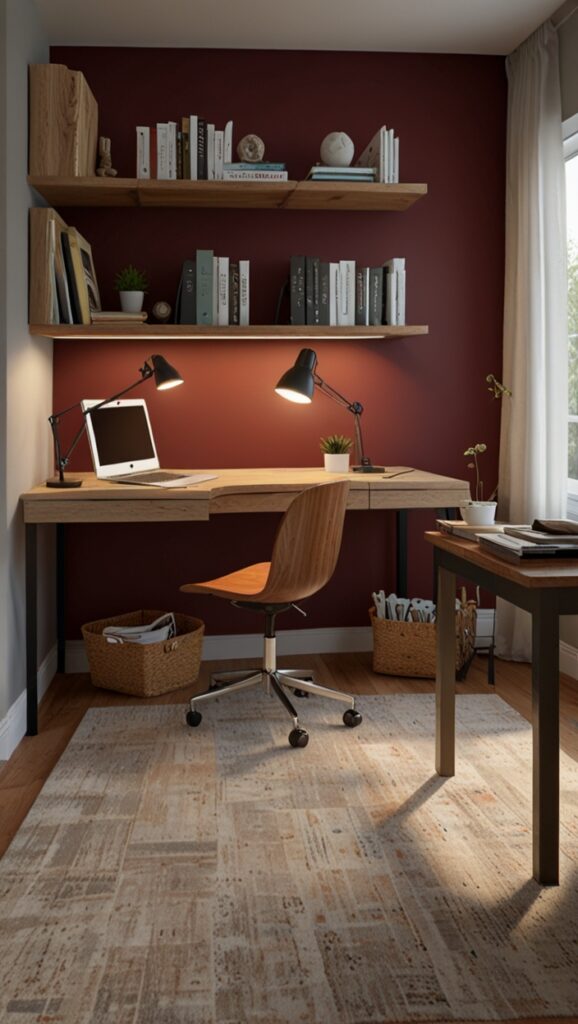 Home office, moody decor, cozy interiors, sophisticated style,modern Home office 