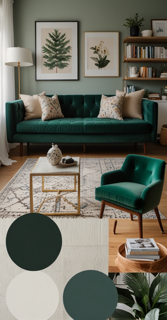chic home office decor, chic office design, Evergreen home office, stylish office decor, modern office design