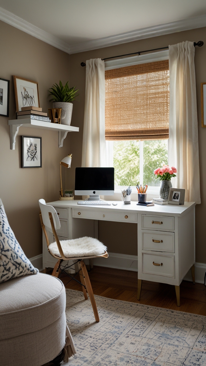 Blended style, Functional design, Office decor, Multi-functional space, Stylish home office