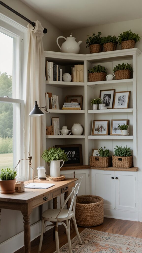 Farmhouse Office Decor, Modern Farmhouse Office, Farmhouse Office Ideas, Rustic Farmhouse Office, Farmhouse Office Design