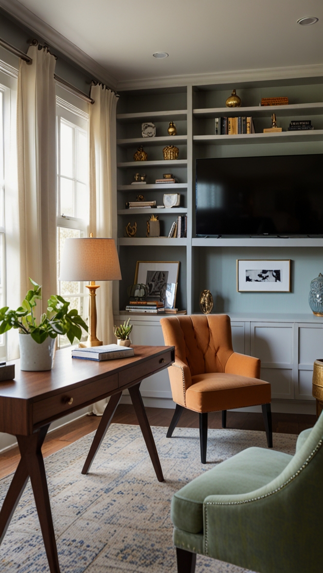 home office decor, interior design, room design, workspace organization, home office furniture