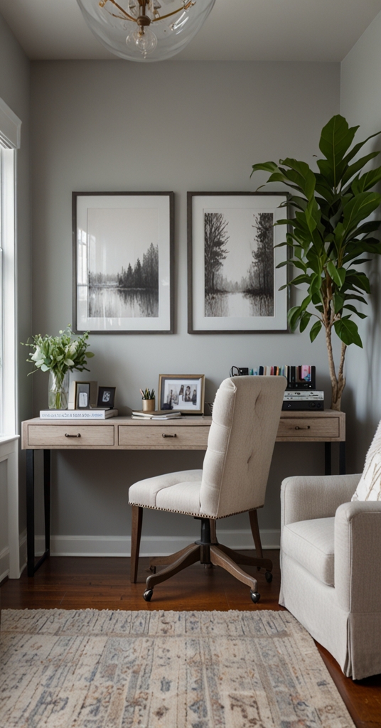 Repose Gray Paint, Home Office Makeover, Interior Design, Gray Paint Trends, Office Renovation