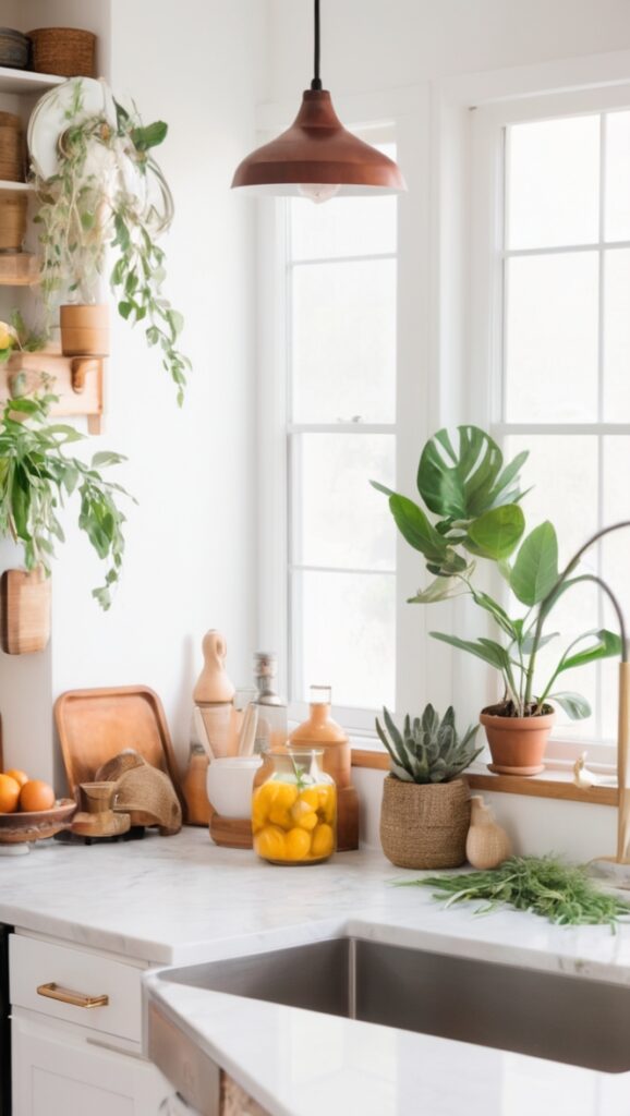 infuse boho kitchen decor, boho chic cooking space, bohemian style kitchen design, trendy boho cooking area, eclectic kitchen vibes