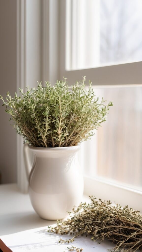Dried Thyme Decor Ideas, Thyme Home Office Decor, Organic Home Office Decor, Warmth Home Office Decor, Dried Thyme Office Accessories