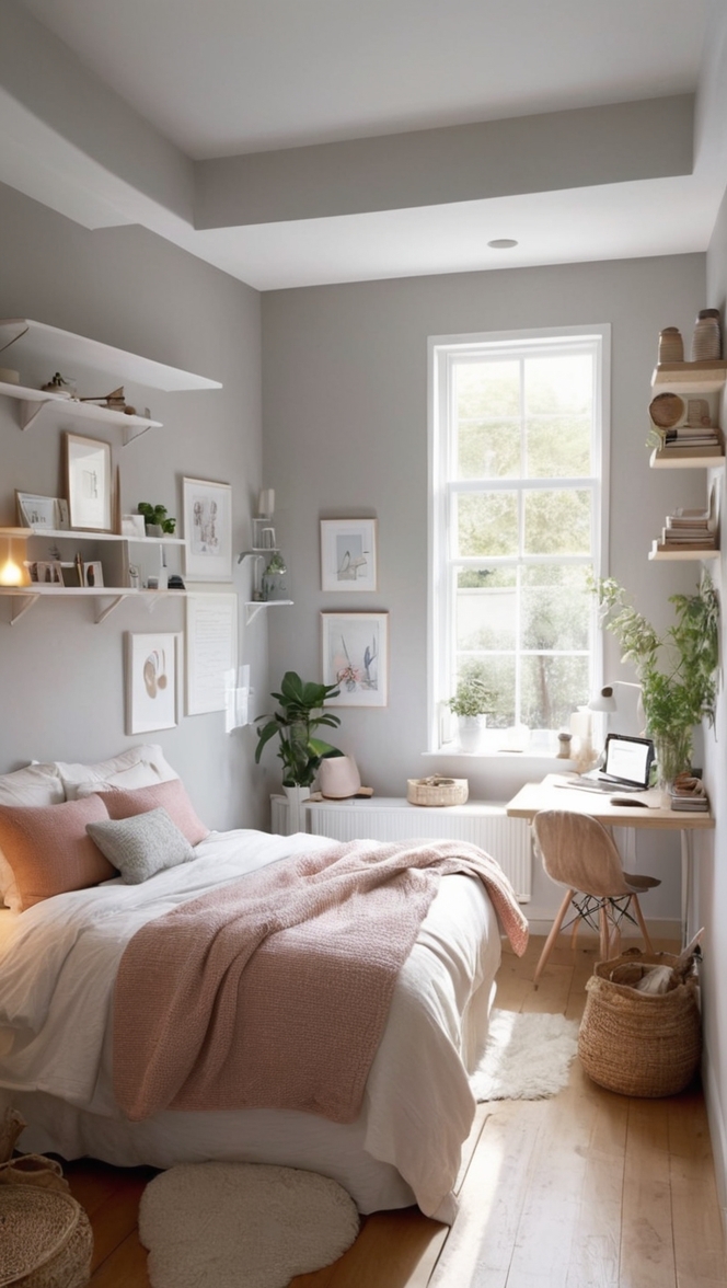 bedroom decorating ideas, small bedroom design, cosy bedroom decor, minimalist bedroom ideas, small space bedroom styling 