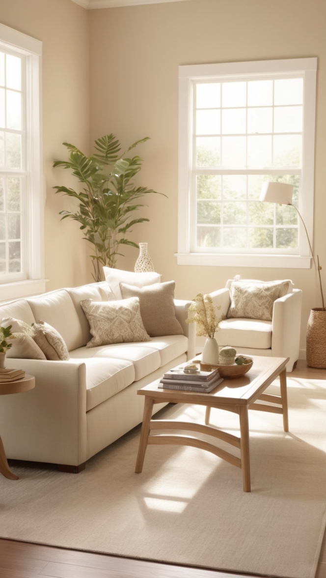 beige living room decor, modern minimalist decor, neutral living room ideas, Scandinavian interior design, contemporary home decor