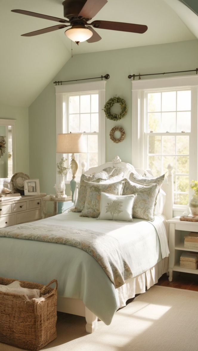 cosy bedroom decor, chic cottage bedroom, rustic cabin bedroom, vintage cottage bedroom, charming farmhouse bedroom