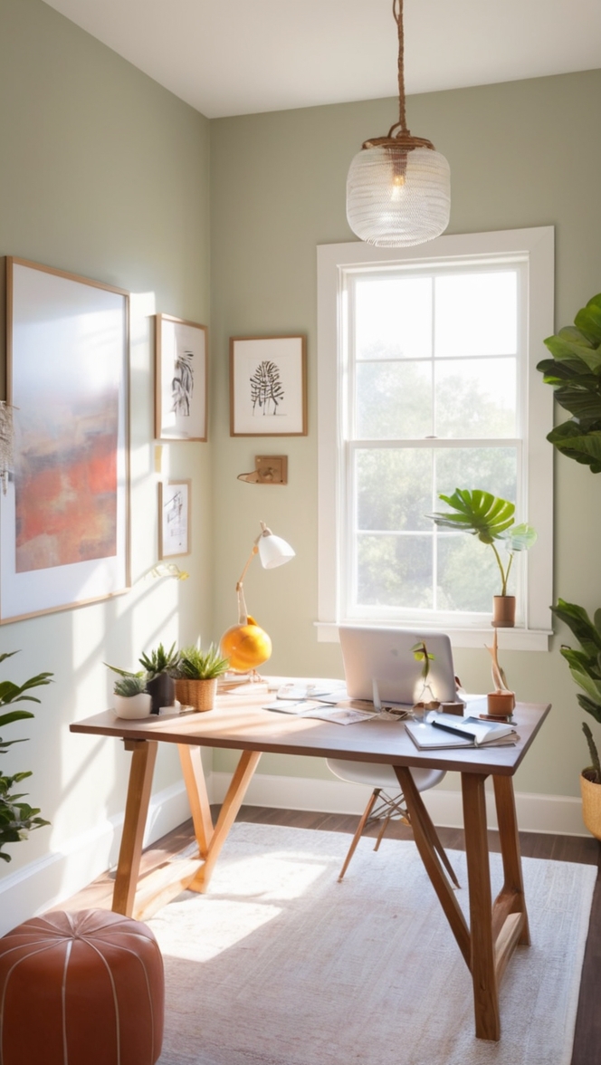 work from home office decor, home office organization, cozy home office design, productive home office setup, stylish work from home space 