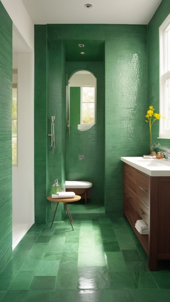 green bathroom tiles, emerald tiles design, luxury emerald tiles, premium green tiles, high-end emerald tiles