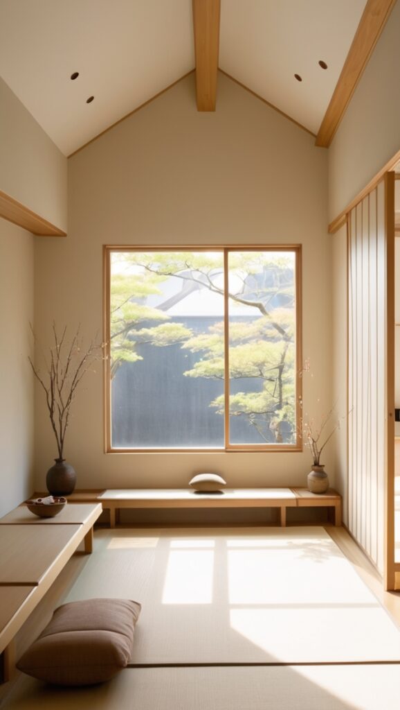 japanese style living room, minimalist home decor, zen interior design, modern japanese interior, sleek minimalist furniture