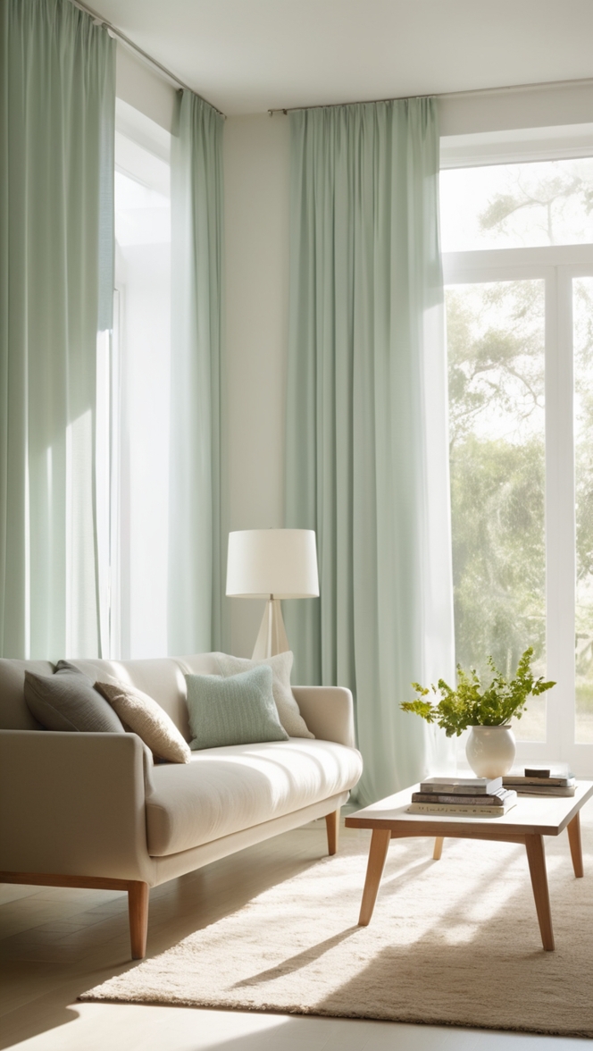 minimalist living room decor, modern curtain designs, elegant window treatments, contemporary home textiles, sleek curtain designs 