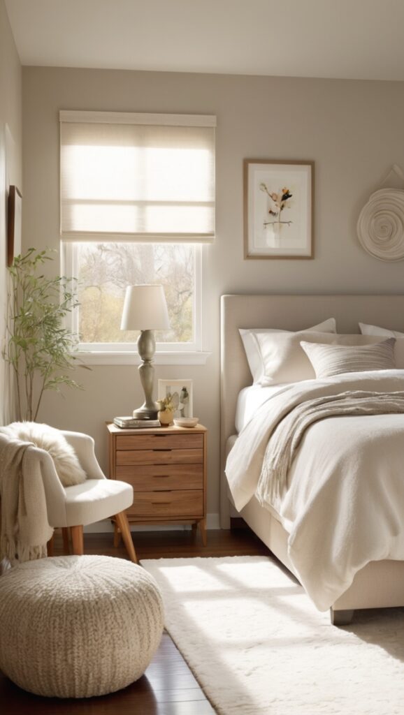 modern bedroom design, cozy bedroom decor, neutral bedroom ideas, contemporary bedroom furniture, minimalist bedroom style