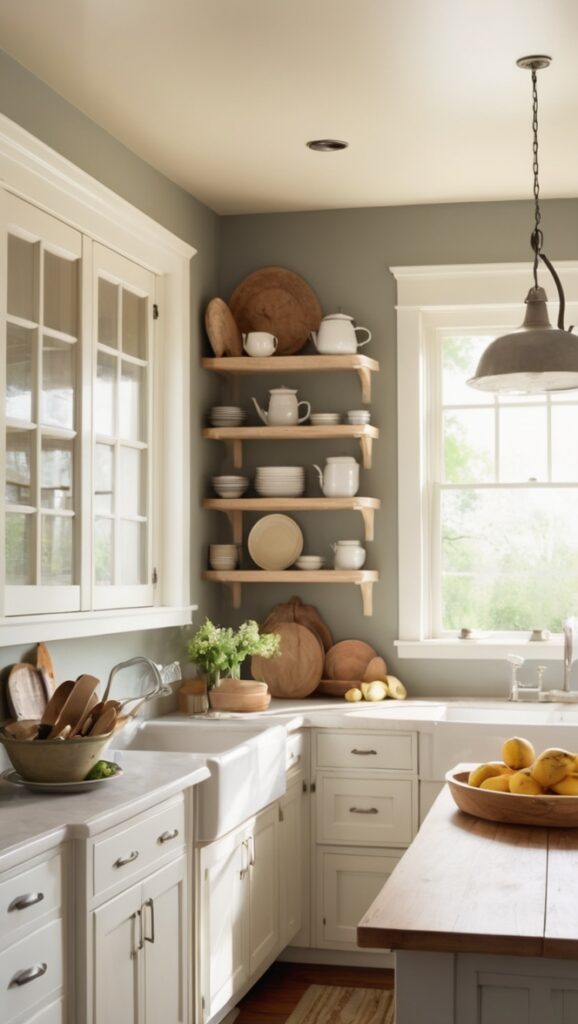 farmhouse kitchen ideas, rustic kitchen design, country kitchen decor, vintage kitchen accessories, farmhouse style cabinets