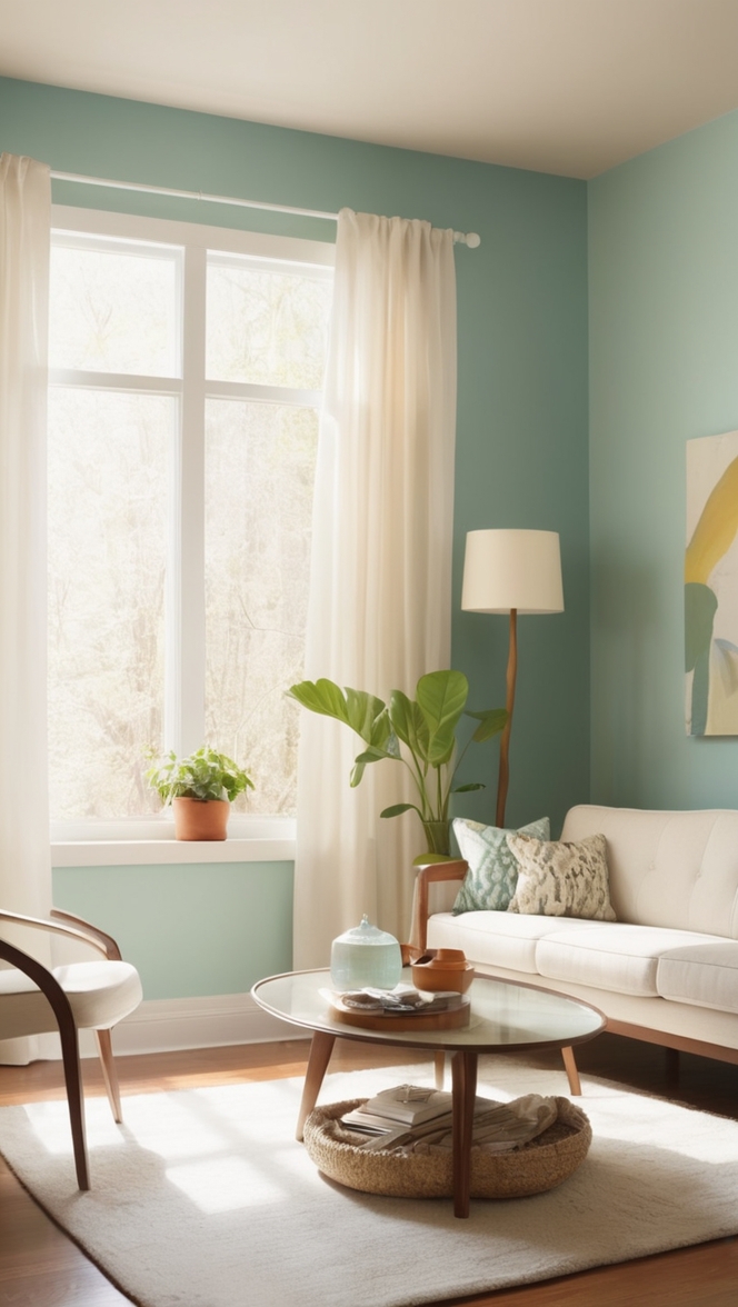 retro interior design, minimalist home decor, vintage living room, modern mid-century furniture, chic contemporary design