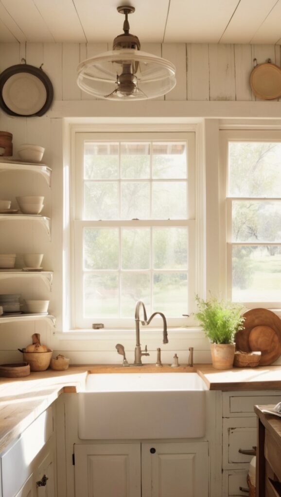 rustic kitchen design, farmhouse kitchen decor, rustic farmhouse cabinets, vintage farmhouse sink, distressed wood countertops