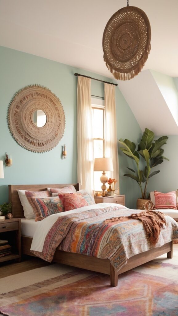 boho bedroom decor, bohemian bedroom design, boho style interior, boho chic room, boho inspired bedroom
