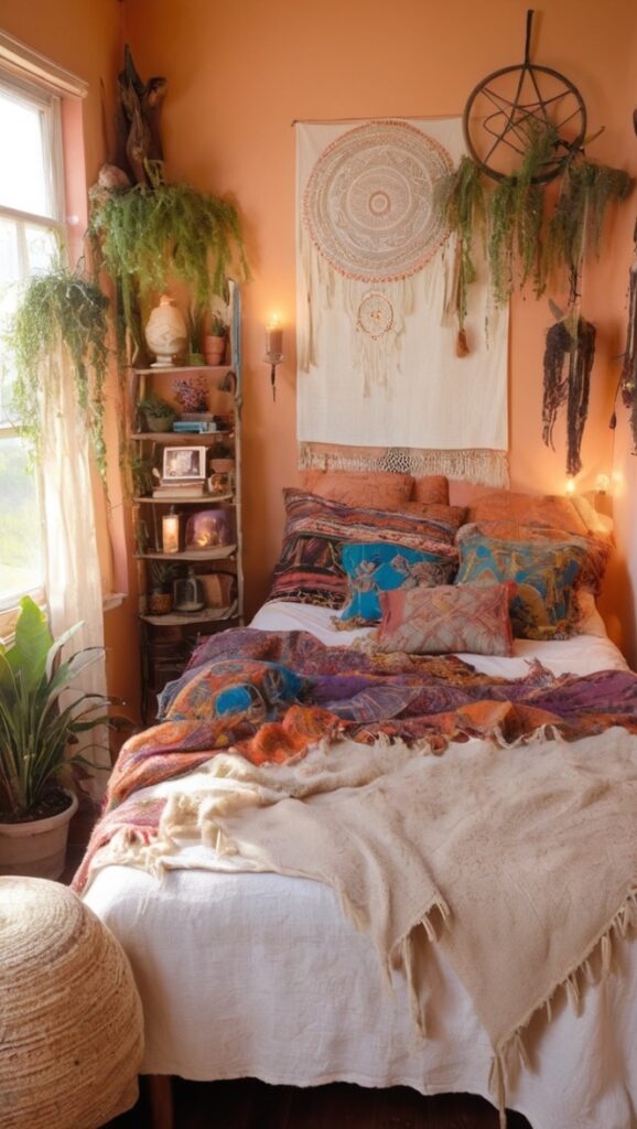 bohemian bedroom decor, boho chic bedding, witchy home accessories, boho bedding sets, witchy bedroom furniture