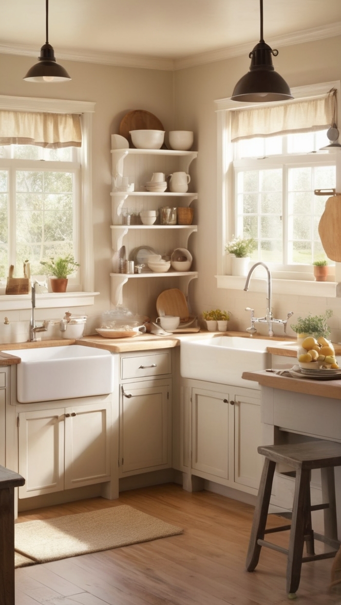 country kitchen decor, rustic kitchen ideas, modern farmhouse kitchen, vintage farmhouse decor, cozy kitchen design 