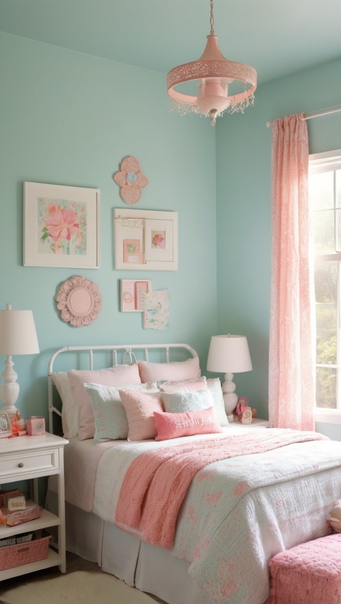 cozy bedroom decor, chic bedroom ideas, feminine bedroom design, elegant bedroom furniture, pastel bedroom colors