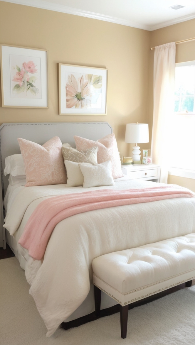 cozy bedroom decor, luxurious bedroom ideas, chic bedroom design, elegant bedroom inspiration, stylish bedroom makeover